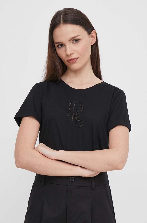 Lauren Ralph Lauren Majica kratkih rukava Lauren Ralph Lauren za žene, boja: crna