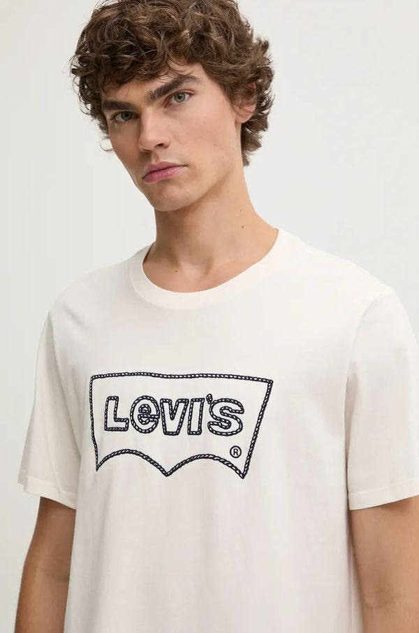 Levi's Majica kratkih rukava Levi's za muškarce, boja: bež, s tiskom, 22491