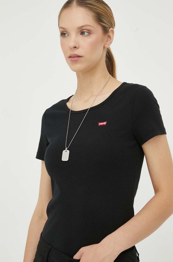 Levi's Majica kratkih rukava Levi's za žene, boja: crna