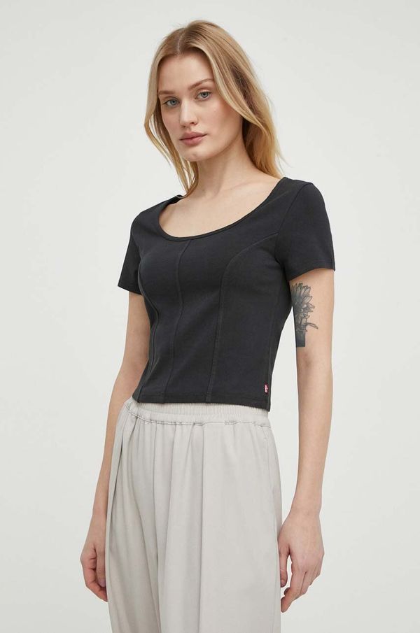 Levi's Majica kratkih rukava Levi's za žene, boja: crna