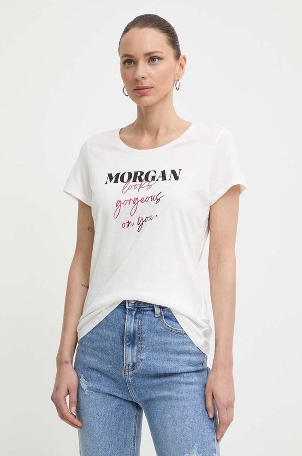 Morgan Majica kratkih rukava Morgan DLOOKS za žene, boja: bijela, DLOOKS