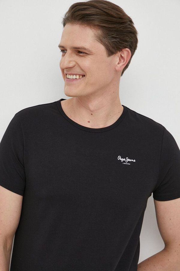 Pepe Jeans Majica kratkih rukava Pepe Jeans 2-pack za muškarce, boja: crna, glatki model