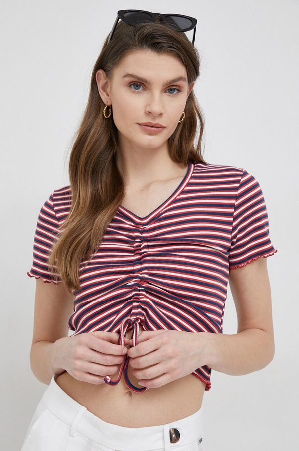Pepe Jeans Majica kratkih rukava Pepe Jeans Cody za žene, boja: bordo