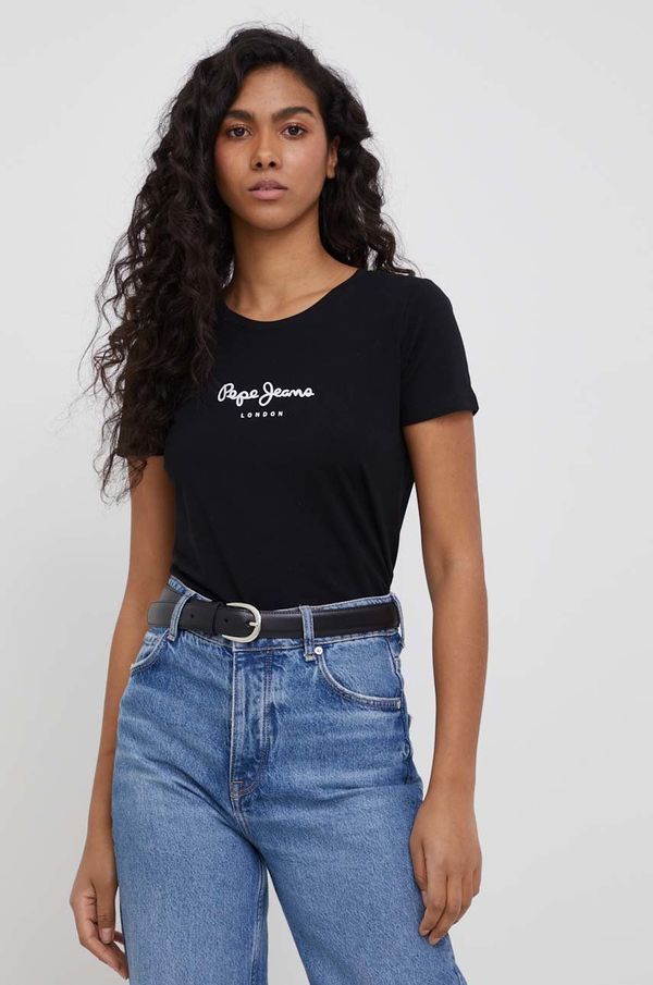 Pepe Jeans Majica kratkih rukava Pepe Jeans New Virginia Ss N za žene, boja: crna