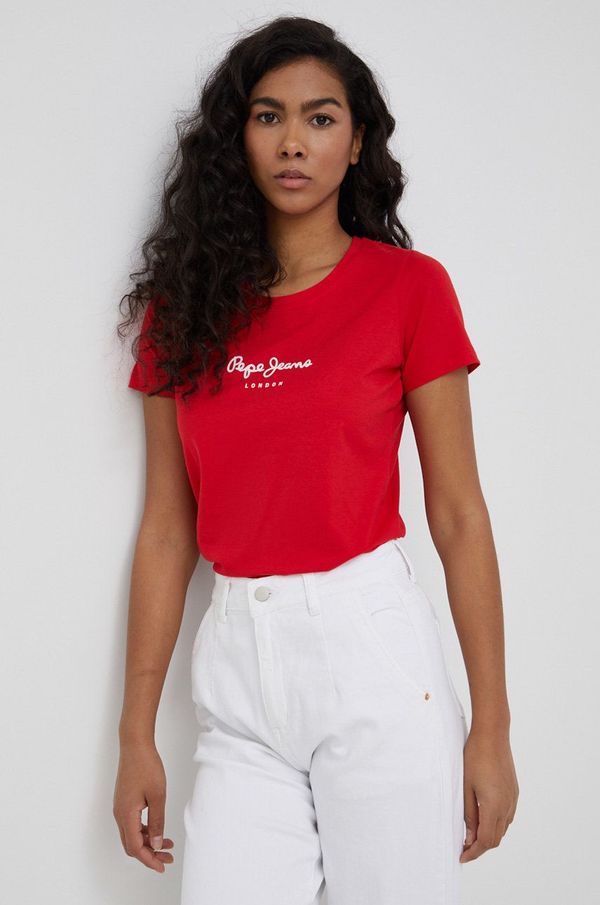 Pepe Jeans Majica kratkih rukava Pepe Jeans New Virginia Ss N za žene, boja: crvena