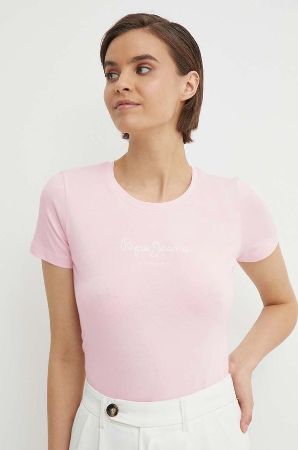Pepe Jeans Majica kratkih rukava Pepe Jeans NEW VIRGINIA SS N za žene, boja: ružičasta, PL505202