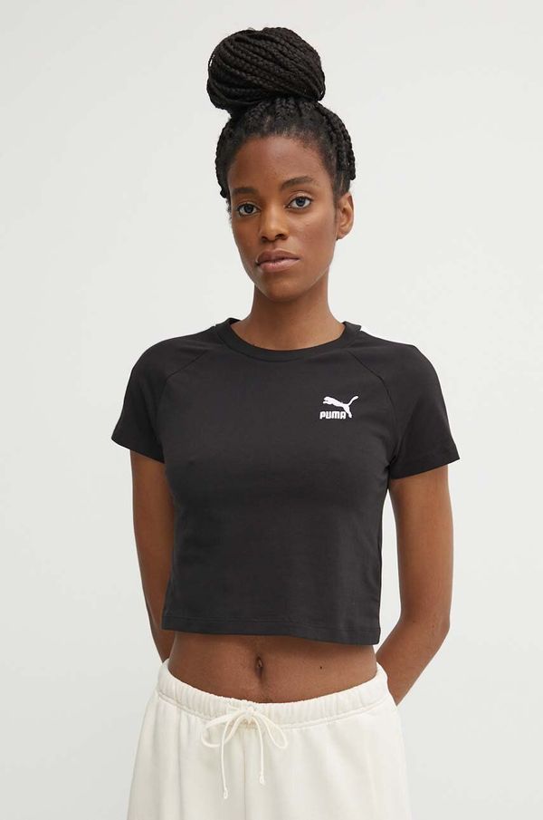 Puma Majica kratkih rukava Puma Iconic T7 za žene, boja: crna, 625598