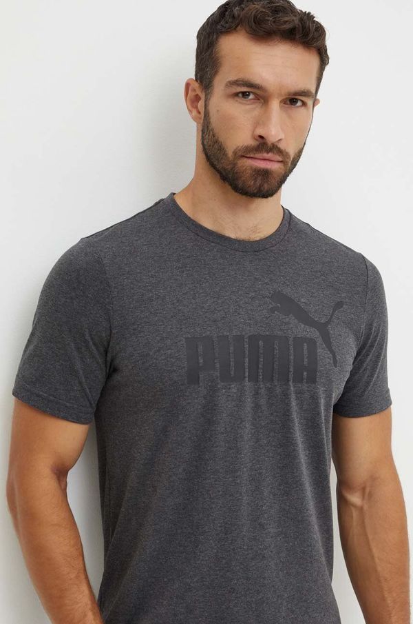 Puma Majica kratkih rukava Puma za muškarce, boja: siva, s tiskom, 586736
