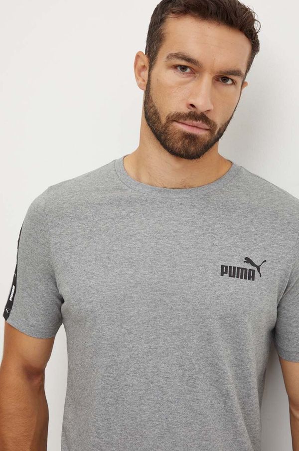 Puma Majica kratkih rukava Puma za muškarce, boja: siva, s tiskom