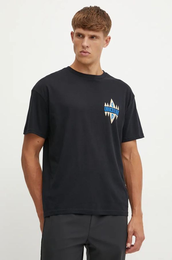 Quiksilver Majica kratkih rukava Quiksilver Geo Quik za muškarce, boja: crna, s tiskom, EQYZT07829