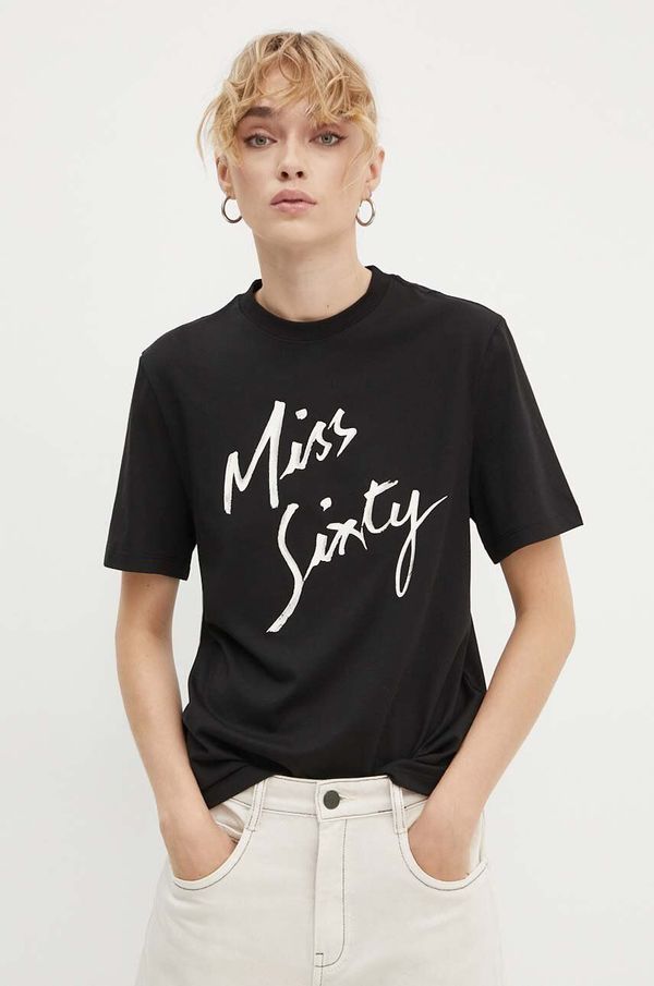Miss Sixty Majica kratkih rukava s dodatkom svile Miss Sixty boja: crna, 6L3SJ3780000