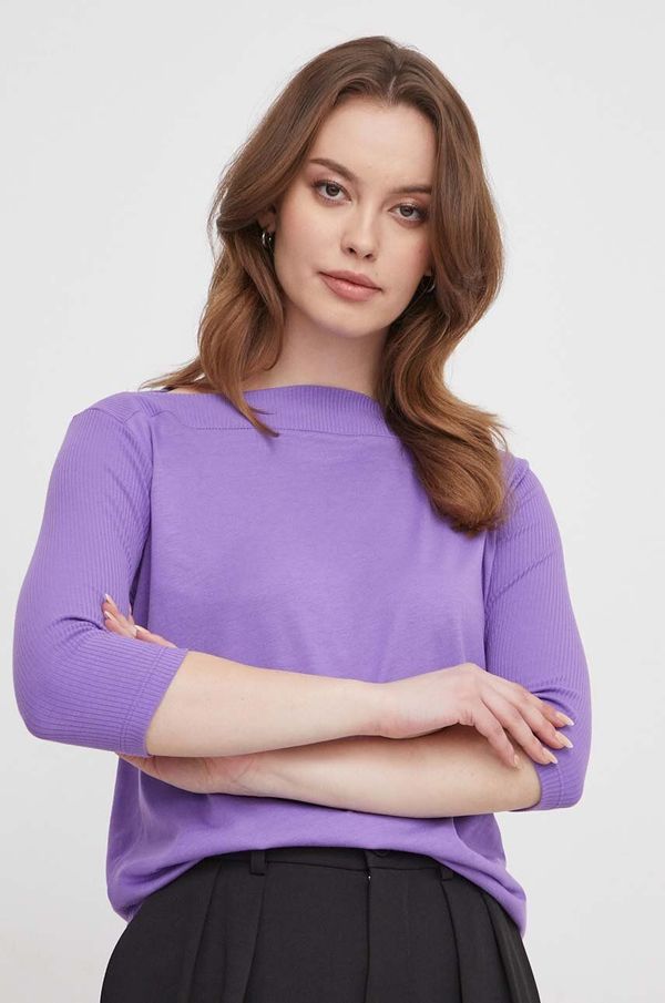 Sisley Majica kratkih rukava Sisley za žene, boja: ljubičasta