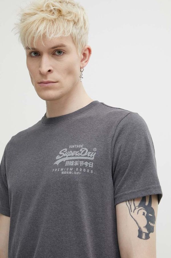 Superdry Majica kratkih rukava Superdry za muškarce, boja: siva, s tiskom, M1011979A-HHH