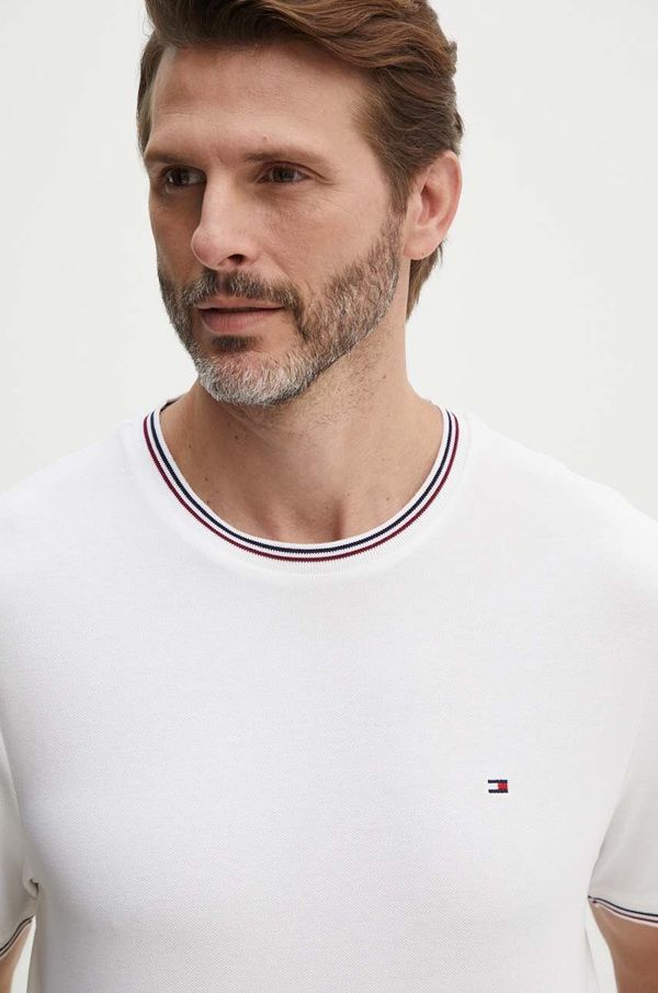 Tommy Hilfiger Majica kratkih rukava Tommy Hilfiger za muškarce, boja: bijela, bez uzorka, MW0MW35680