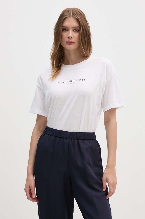 Tommy Hilfiger Majica kratkih rukava Tommy Hilfiger za žene, boja: bijela