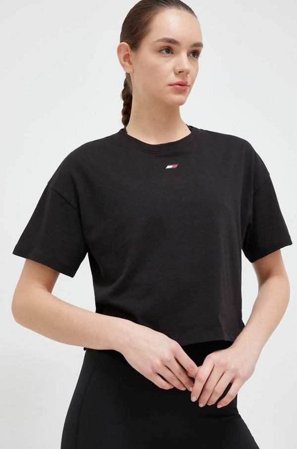 Tommy Hilfiger Majica kratkih rukava Tommy Hilfiger za žene, boja: crna