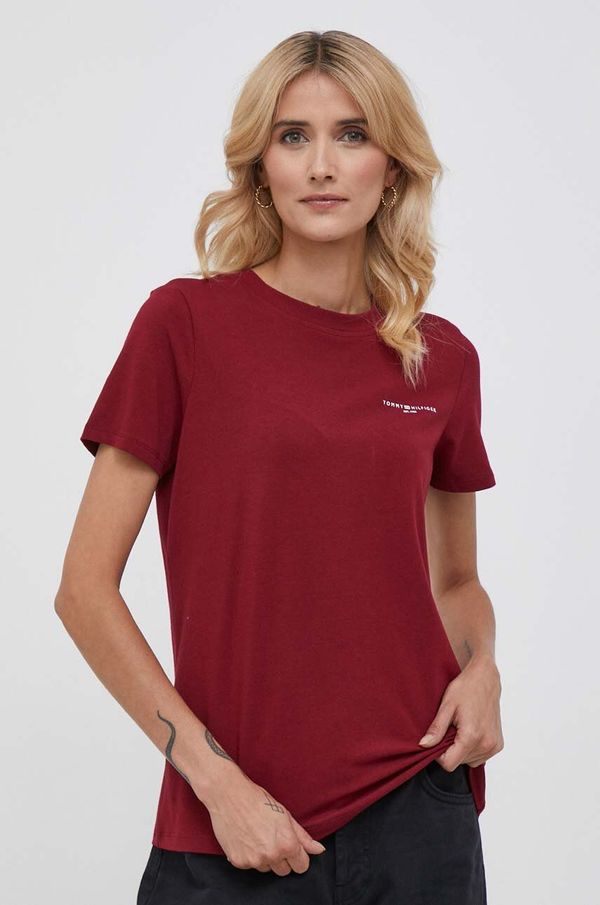 Tommy Hilfiger Majica kratkih rukava Tommy Hilfiger za žene, boja: crvena