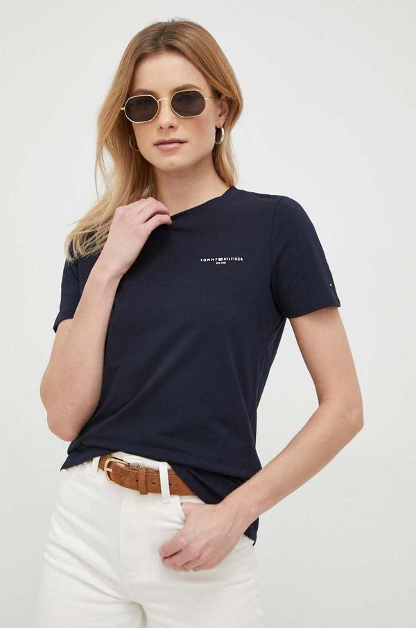 Tommy Hilfiger Majica kratkih rukava Tommy Hilfiger za žene, boja: tamno plava
