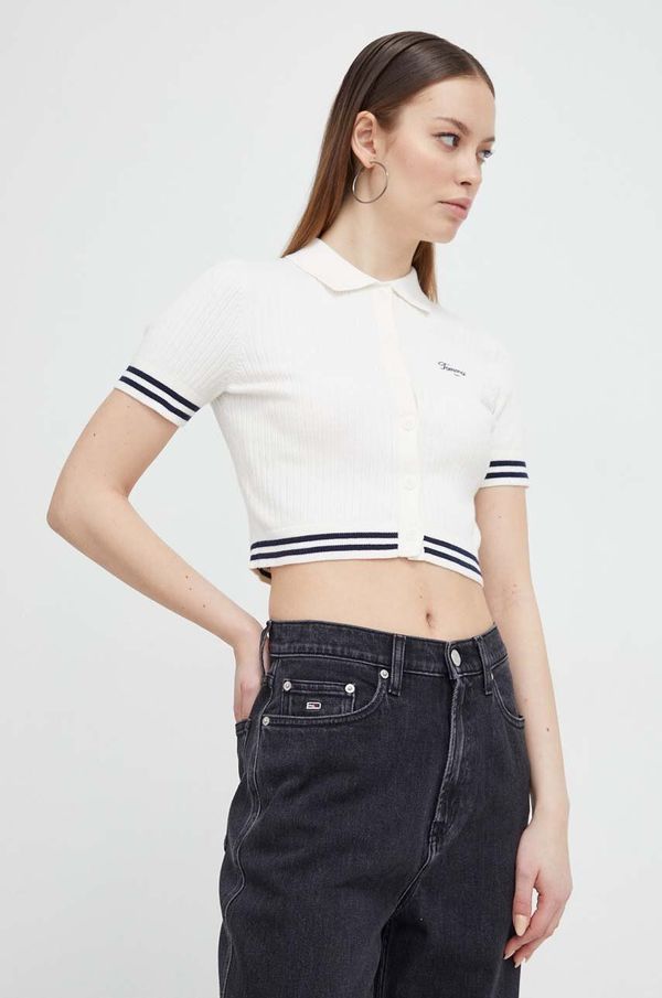 Tommy Jeans Majica kratkih rukava Tommy Jeans za žene, boja: bež, DW0DW17761