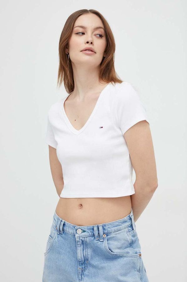 Tommy Jeans Majica kratkih rukava Tommy Jeans za žene, boja: bijela