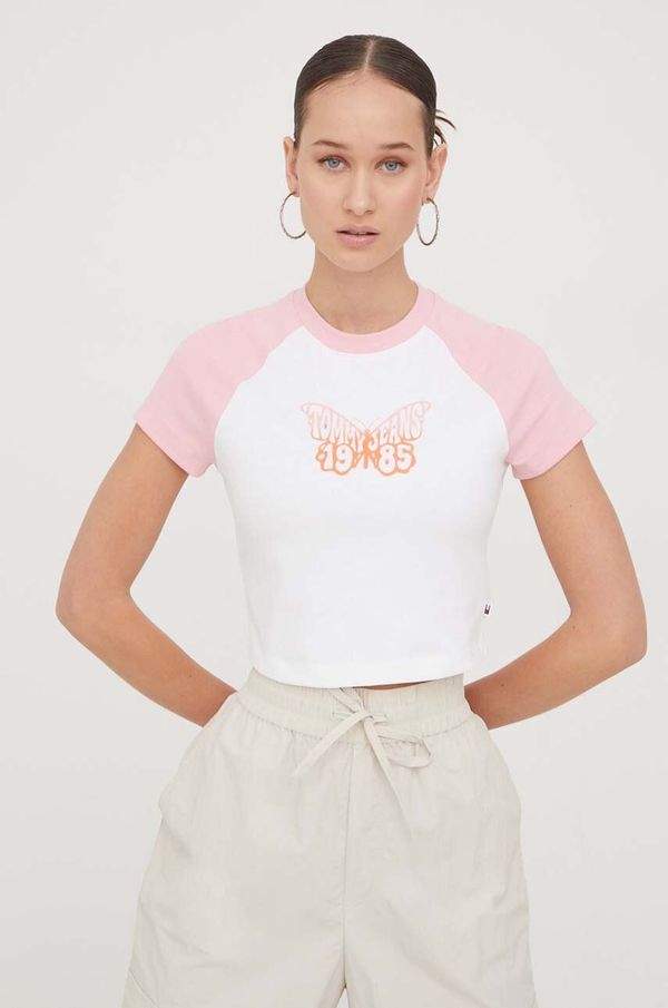 Tommy Jeans Majica kratkih rukava Tommy Jeans za žene, boja: bijela