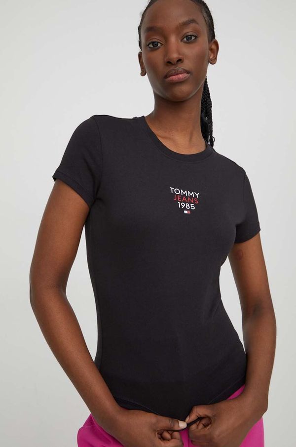 Tommy Jeans Majica kratkih rukava Tommy Jeans za žene, boja: crna