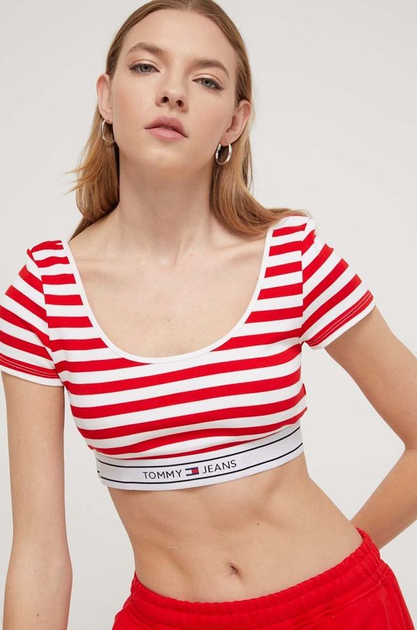 Tommy Jeans Majica kratkih rukava Tommy Jeans za žene, boja: crvena