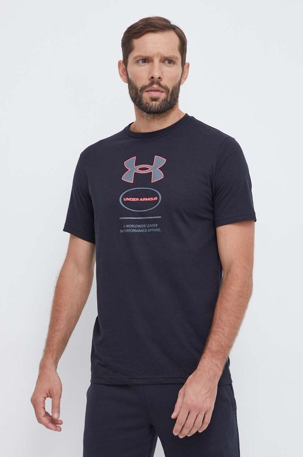 Under Armour Majica kratkih rukava Under Armour za muškarce, boja: crna, s tiskom