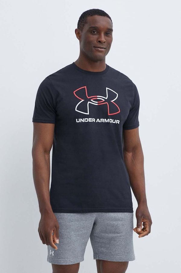 Under Armour Majica kratkih rukava Under Armour za muškarce, boja: crna, s uzorkom