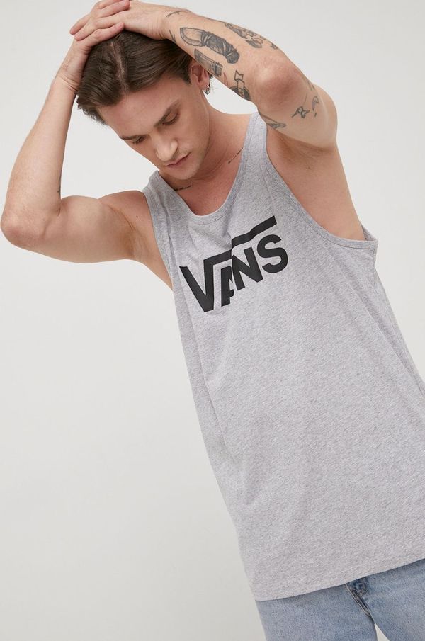 Vans Majica kratkih rukava Vans muški, boja: siva