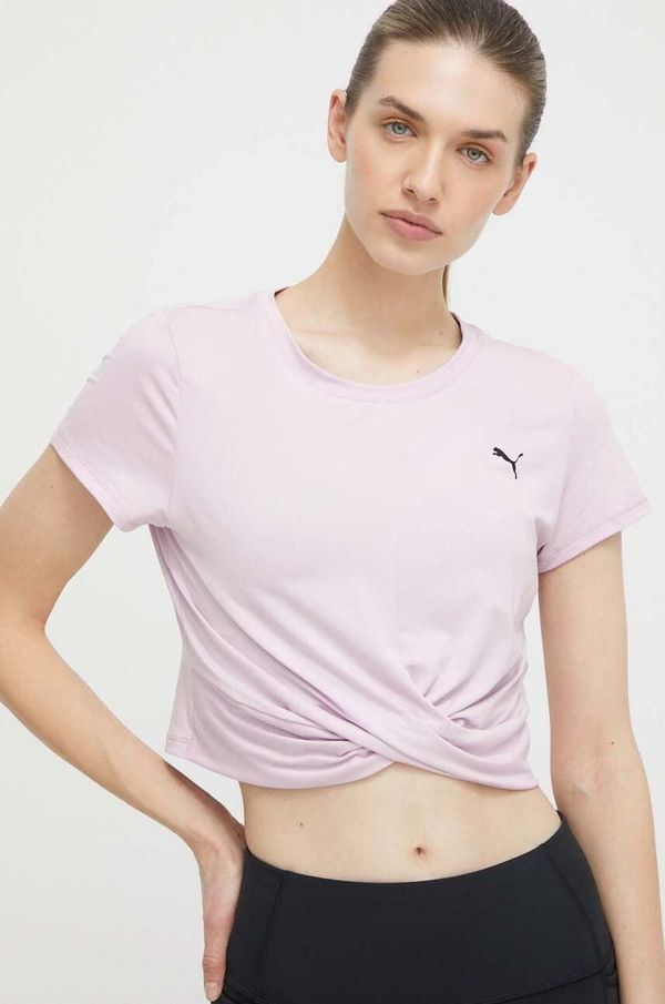 Puma Majica kratkih rukava za jogu Puma Studio Yogini Lite Twist boja: ružičasta, 523164