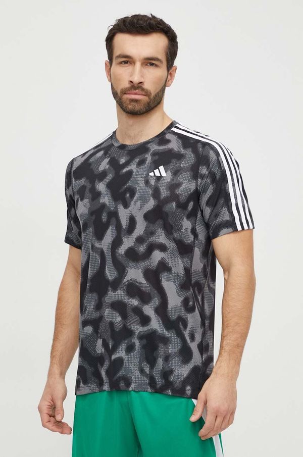 adidas Performance Majica kratkih rukava za trčanje adidas Performance Own the Run boja: siva, s uzorkom