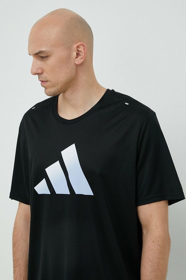 adidas Performance Majica kratkih rukava za trčanje adidas Performance Run Icons boja: crna, s tiskom