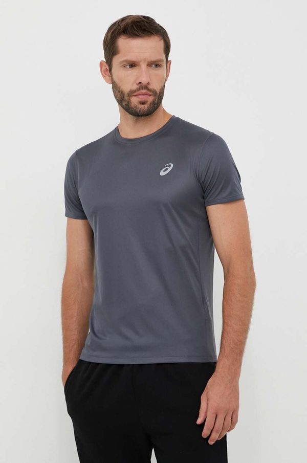 Asics Majica kratkih rukava za trčanje Asics Core boja: siva, glatki model