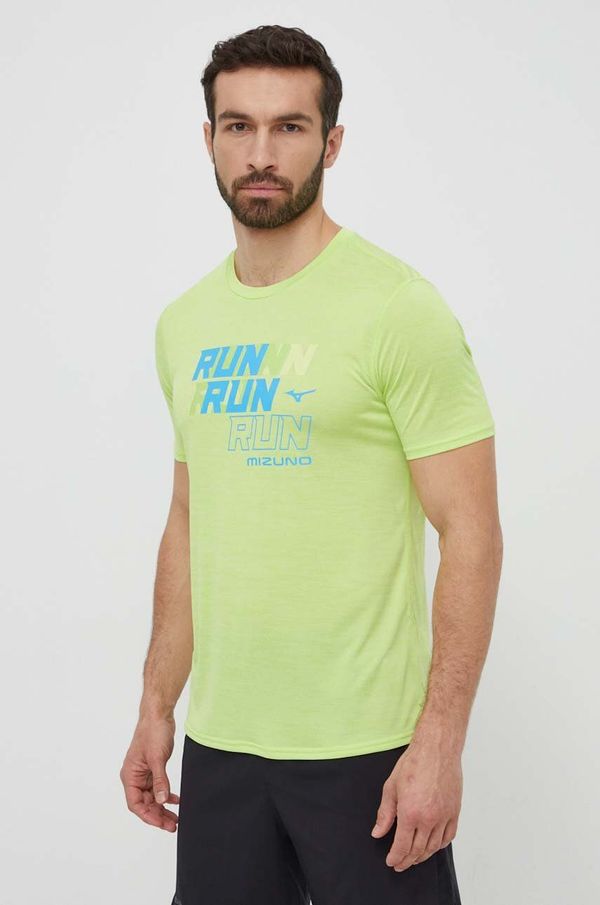 Mizuno Majica kratkih rukava za trčanje Mizuno Core Run boja: zelena, s tiskom, J2GAB008