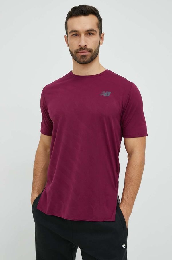 New Balance Majica kratkih rukava za trčanje New Balance Q Speed boja: bordo, jednobojni model