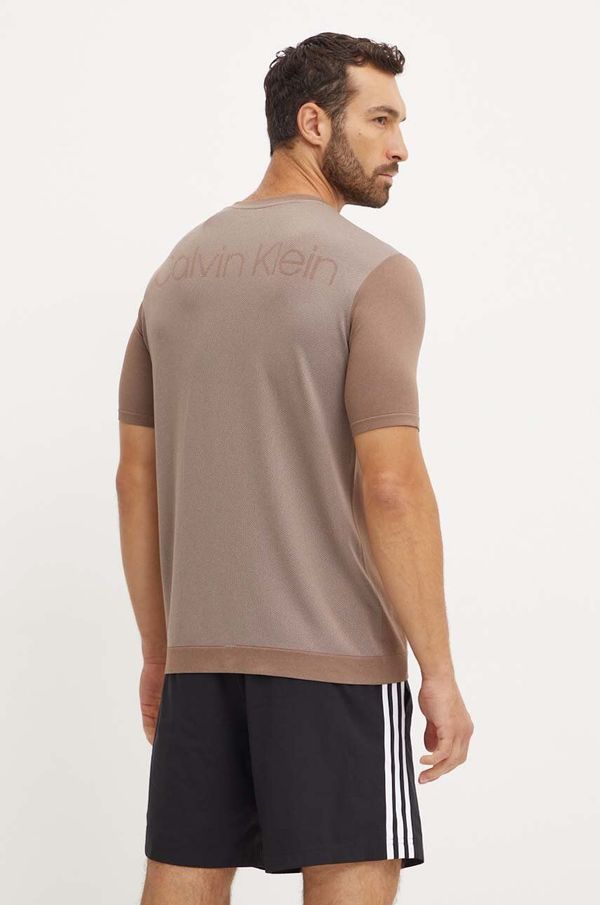 Calvin Klein Performance Majica kratkih rukava za trening Calvin Klein Performance boja: smeđa, bez uzorka