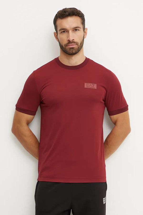 EA7 Emporio Armani Majica kratkih rukava za trening EA7 Emporio Armani boja: bordo, s tiskom, PJRGZ.6DPT18