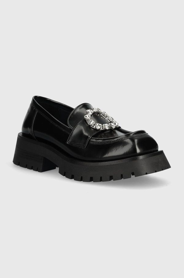 Chiara Ferragni Mokasinke Chiara Ferragni Mocassin Infinity Love za žene, boja: crna, s platformom, CF3371_001