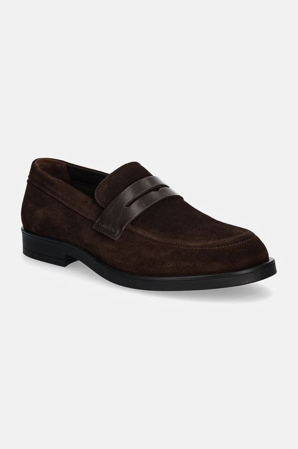 Calvin Klein Mokasinke od brušene kože Calvin Klein MOCCASIN SUE za muškarce, boja: smeđa, HM0HM01621