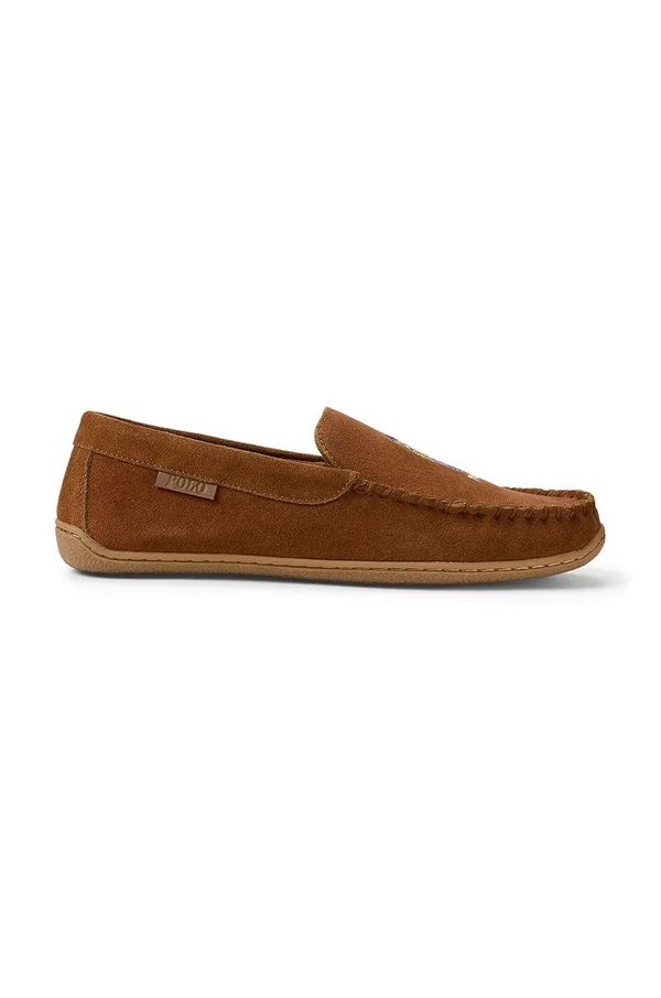 Polo Ralph Lauren Mokasinke od brušene kože Polo Ralph Lauren Brenan Bear za muškarce, boja: smeđa, 843955398002