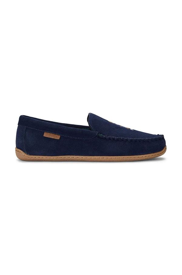 Polo Ralph Lauren Mokasinke od brušene kože Polo Ralph Lauren Brenan Bear za muškarce, boja: tamno plava, 843955398001