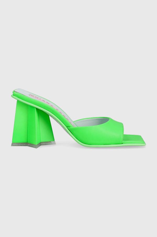 Chiara Ferragni Natikače Chiara Ferragni CF3132_041 za žene, boja: zelena, s debelom petom, CF STAR HEEL 85