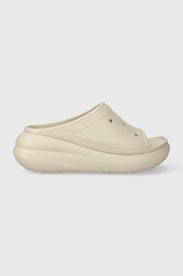 Crocs Natikače Crocs Classic Crush Slide za žene, boja: bež, s platformom, 208731