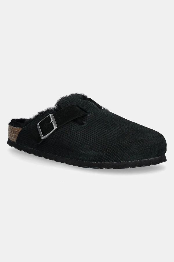 Birkenstock Natikače od brušene kože Birkenstock Boston Corduroy Shearling za žene, boja: crna, 1028400