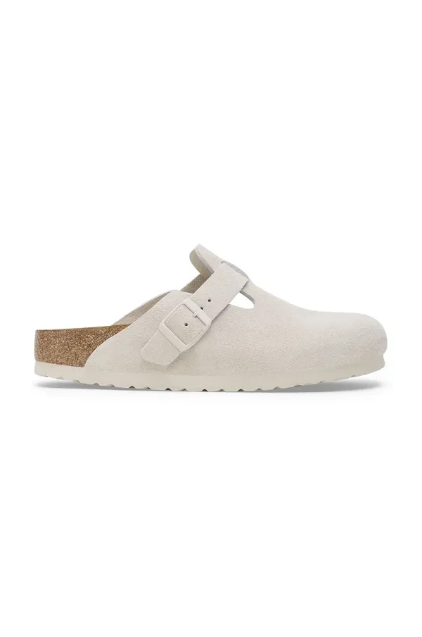 Birkenstock Natikače od brušene kože Birkenstock Boston SFB za muškarce, boja: bijela, 1027667