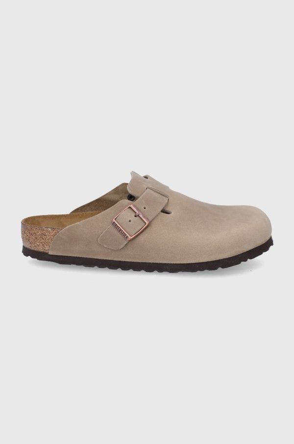 Birkenstock Natikače od brušene kože Birkenstock Boston SFB za muškarce, boja: smeđa