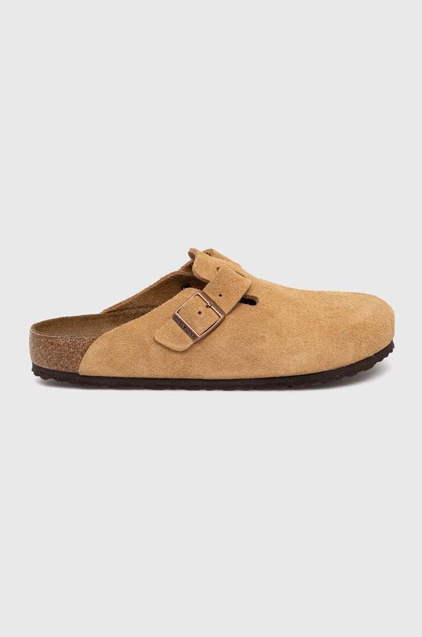 Birkenstock Natikače od brušene kože Birkenstock Boston za muškarce, boja: bež, 1026181