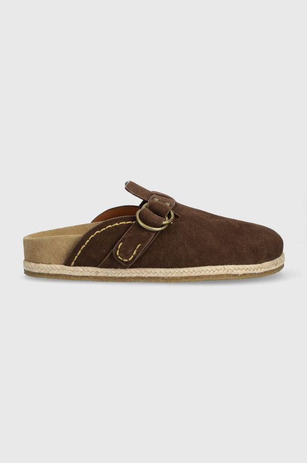 Polo Ralph Lauren Natikače od brušene kože Polo Ralph Lauren Turbach Clog za muškarce, boja: smeđa, 803931273001