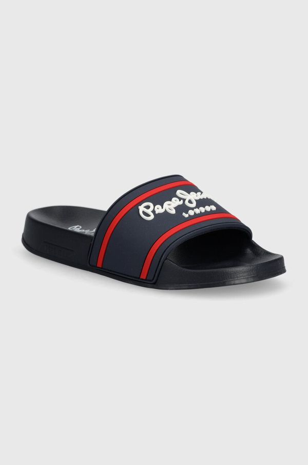 Pepe Jeans Natikače Pepe Jeans SLIDER LOGO B boja: tamno plava